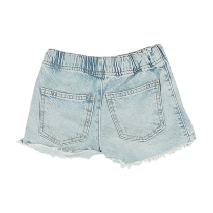 Blue Solid Denim Shorts