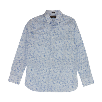 White Floral Long Sleeve Button Down