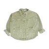 Green Solid Denim Jacket