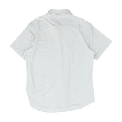Blue Geometric Short Sleeve Button Down
