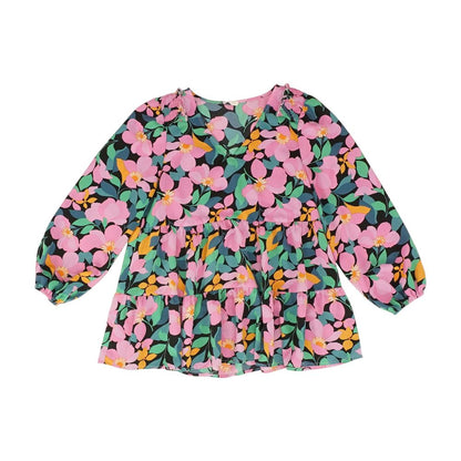 Multi Graphic Long Sleeve Blouse