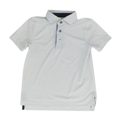 White Print Short Sleeve Polo