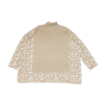 Beige Plus Animal Print Pullover Sweater