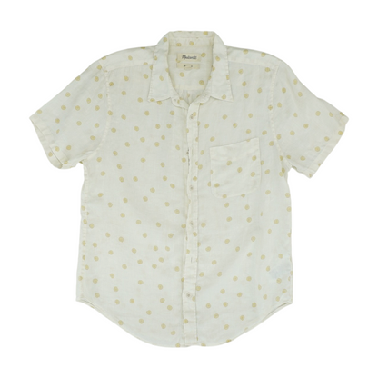 Ivory Graphic Short Sleeve Button Down