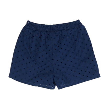Navy Solid Knit Shorts