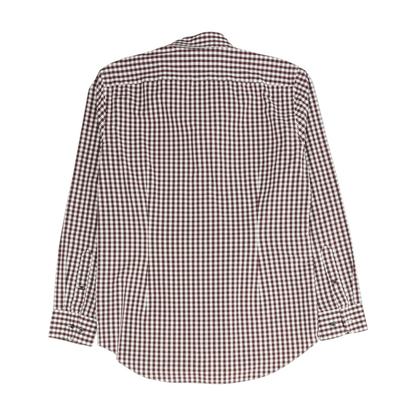 Maroon Check Long Sleeve Button Down