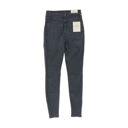 Black Solid High Rise Skinny Leg Jeans