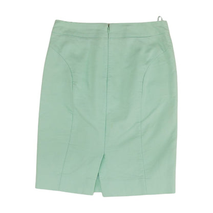 Green Solid Midi Skirt