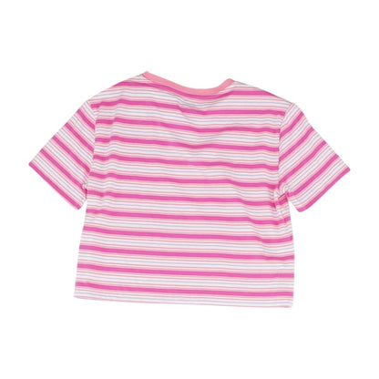 Pink Striped Crewneck T-Shirt