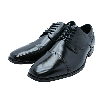 Black Leather Derby/oxford Dress Shoes