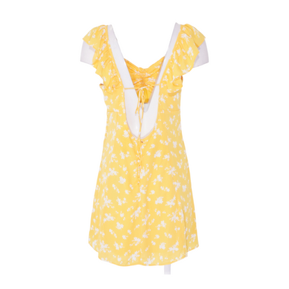 Yellow Floral Mini Dress