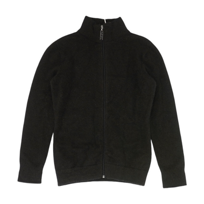 Brown Solid 1/4 Zip Sweater