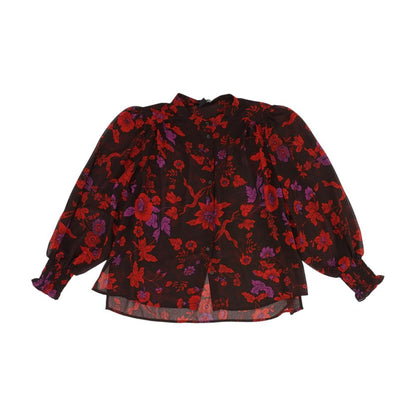 Black Floral Button Down