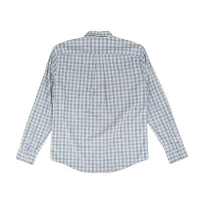 White Plaid Long Sleeve Button Down
