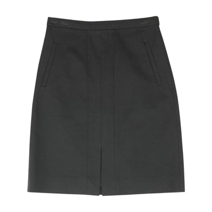 Black Solid Midi Skirt