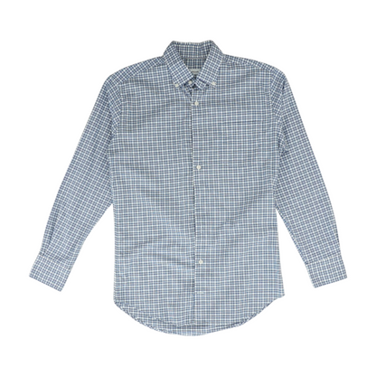 White Plaid Long Sleeve Button Down