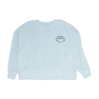 White Solid Sweatshirt Pullover