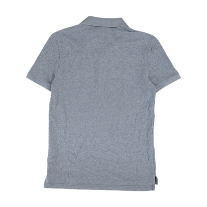 Blue Solid Short Sleeve Polo