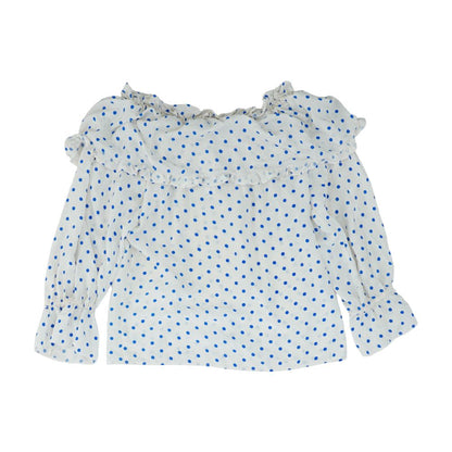 Ivory Polka Dot Long Sleeve Blouse