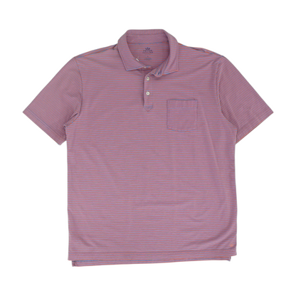 Blue Striped Short Sleeve Polo