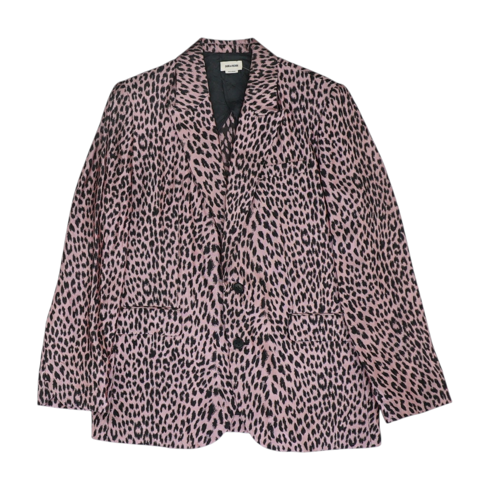 Pink Animal Print Blazer