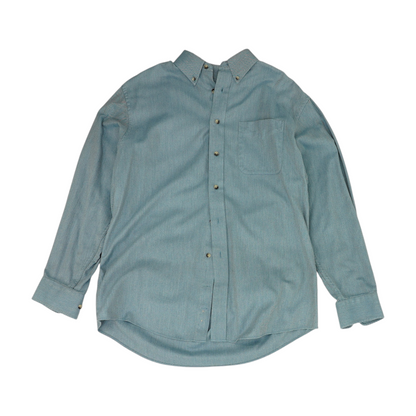Blue Chevron Long Sleeve Button Down