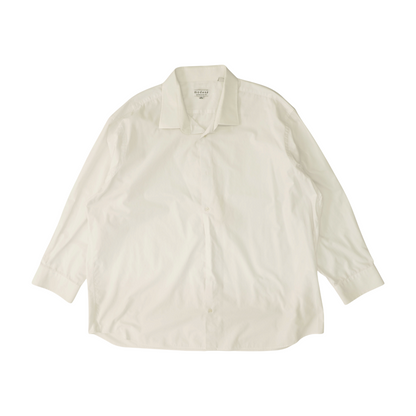 White Solid Long Sleeve Button Down