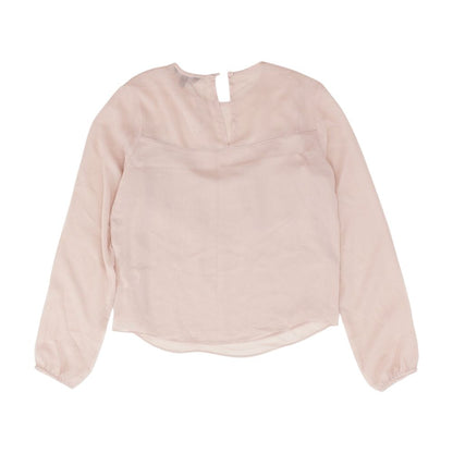 Pink Solid Long Sleeve Blouse