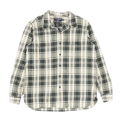 White Plaid Flannel Button Down