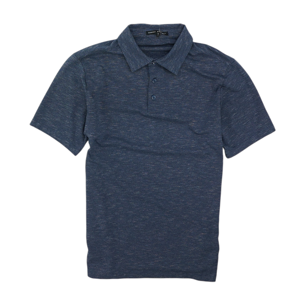 Blue Solid Short Sleeve Polo