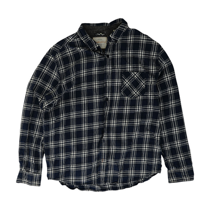 Navy Plaid Flannel Button Down