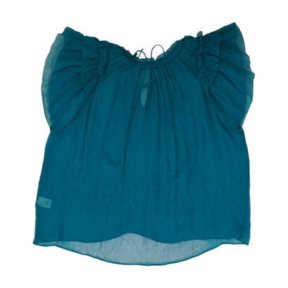 Teal 100% Silk Blouse