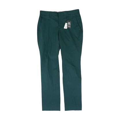 Green Solid Dress Pants
