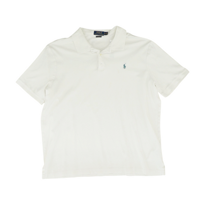 White Solid Short Sleeve Polo