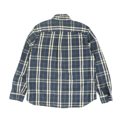 Navy Plaid Flannel Button Down