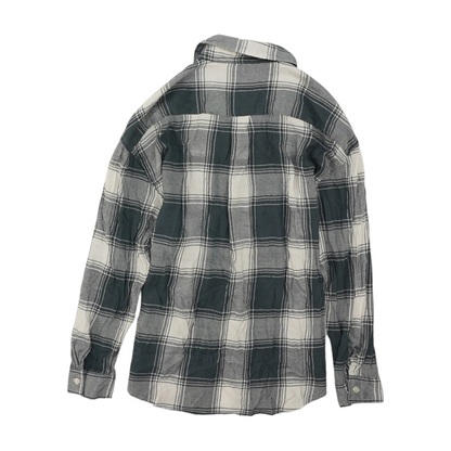 Gray Plaid Flannel Button Down