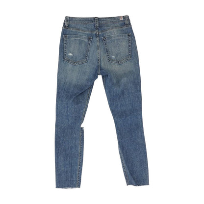 Blue Solid Skinny Leg Jeans