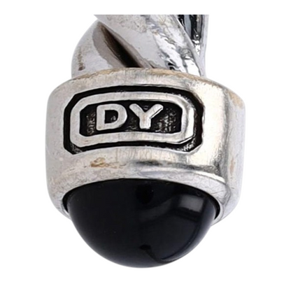 David Yurman Sterling Silver Black Onyx Cuff Bracelet – Image 3