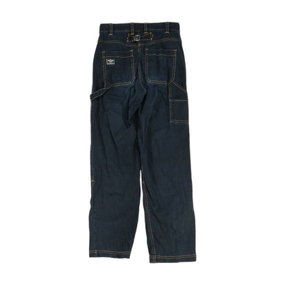 Navy Solid Casual Pants
