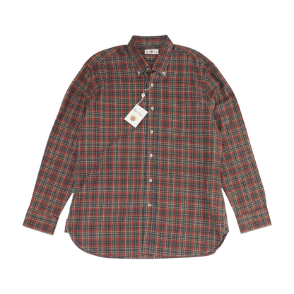 Red Plaid Long Sleeve Button Down