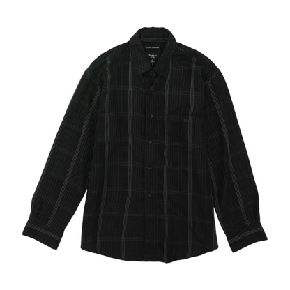 Black Plaid Long Sleeve Button Down