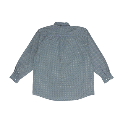 White Tall Abstract Long Sleeve Button Down