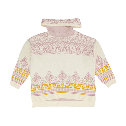 Beige Plus Abstract Pullover Sweater