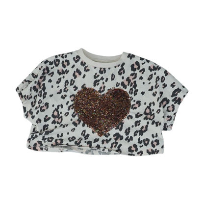 White Animal Print Crewneck T Shirt