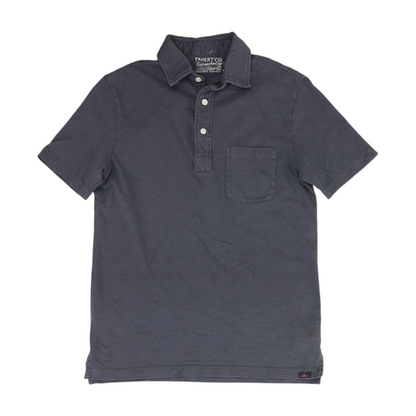 Blue Solid Short Sleeve Polo