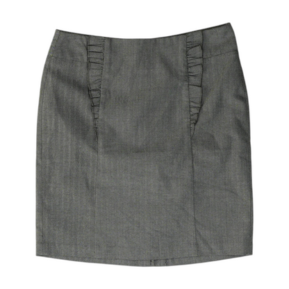 Black Petite Herringbone Mini Skirt