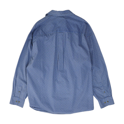 Blue Abstract Long Sleeve Button Down