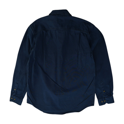 Navy Solid Long Sleeve Button Down