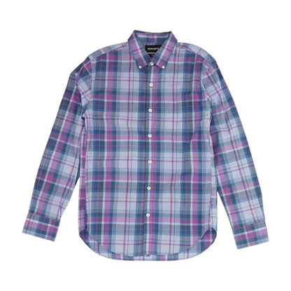 Lavender Plaid Long Sleeve Button Down