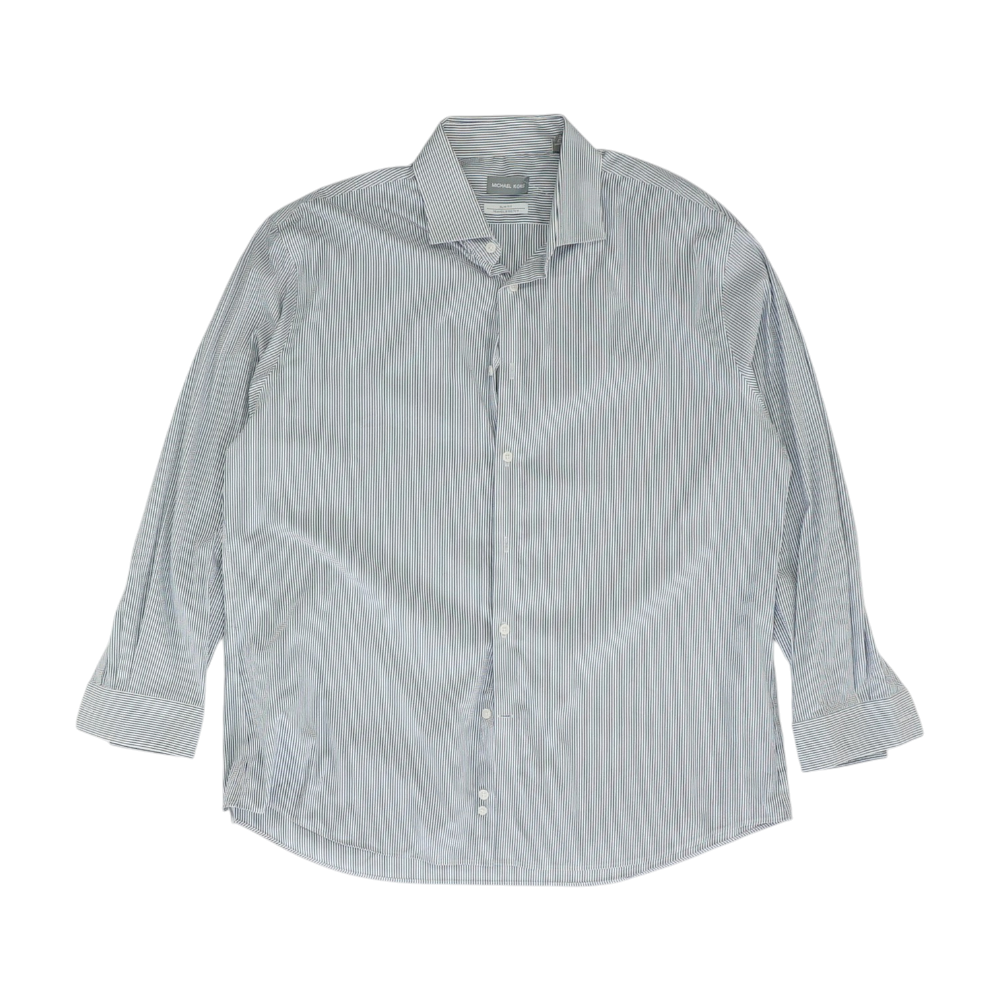 White Striped Long Sleeve Button Down